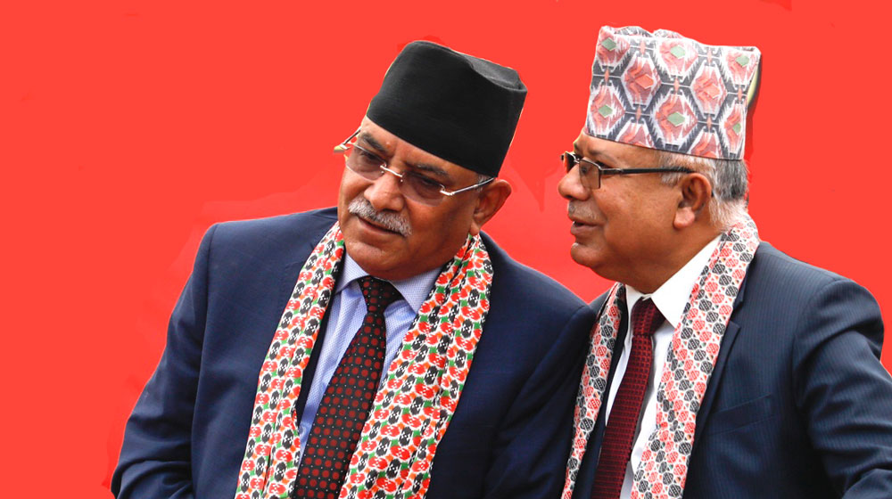 प्रचण्ड–माधव भेटवार्ता गर्दै