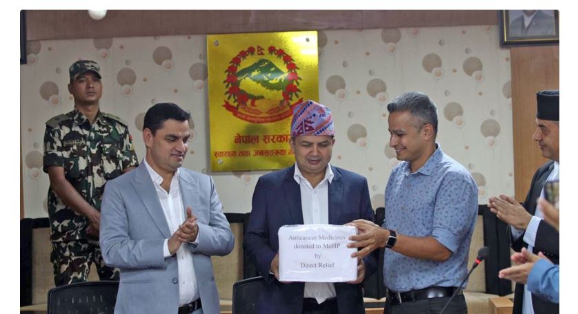 ४ अस्पताललाई क्यान्सरसम्बन्धी औषधि हस्तान्तरण, बिरामीलाई नि:शुल्क दिइने