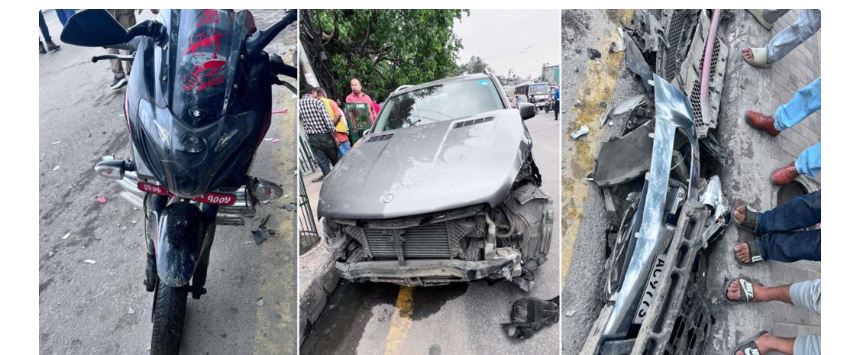 गौशालामा ८ वटा सवारी साधन एक आपसमा ठोक्किए