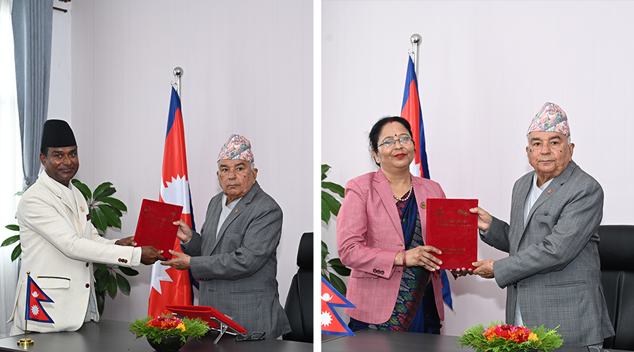 राष्ट्रपति समक्ष मधेशी र महिला आयोगको प्रतिवेदन पेस