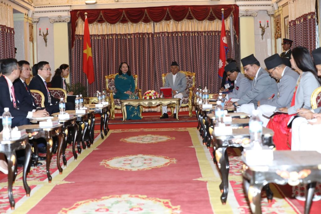 राष्ट्रपति पौडेल र भियतनामकी उपराष्ट्रपतिबीच शिष्टाचार भेट
